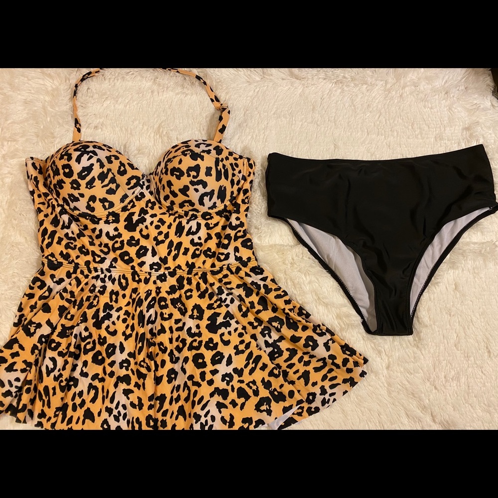 BRAND NEW SHEIN Cheetah Tankini